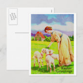 Osterlämmer Postkarte (Vorne/Hinten)