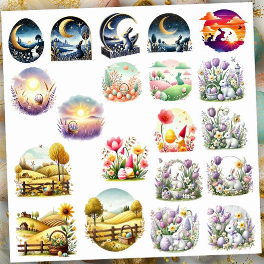 Osterlandschaften Aufkleber