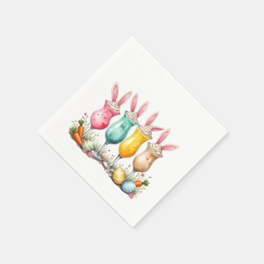 Osterlatte Gläser aus Latte mit sonnigen Ohren Serviette (Ecke)