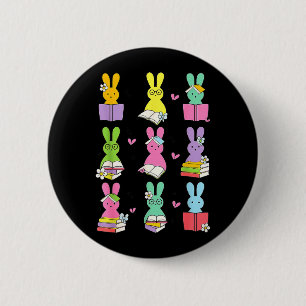 Osterlektüre-Hasen-Lehrerin Buchliebhaber Hase Button