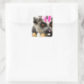 Osterlemur Quadratischer Aufkleber (Tasche)