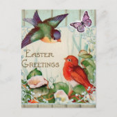 Osterliche Frühlingsgrüße vintage Postkarte (Vorderseite)