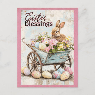 Osterliche Segnungen Hase Kaninchen Ei Postkarte