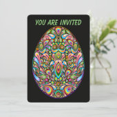 Österliches-Ei-Psychedelisches-Design Kinder Bio T Einladung (Stehend Vorderseite)