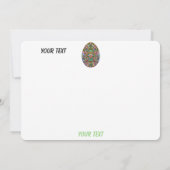 Österliches-Ei-Psychedelisches-Design Kinder Bio T Einladung (Rückseite)