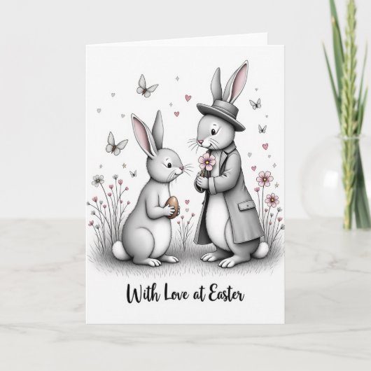 Osterliebe Blumenstrauß Geschenkkarte Karte (Vorderseite)