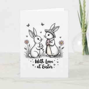 Osterliebes-Hasen-Kunstkarte Karte