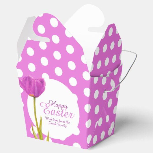 Osterlila Tulip-Polka-Dot-Geschenkbox Geschenkschachtel (Geöffnet)