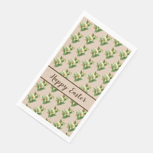 Osterlilie, florales Muster Serviette (Ecke)