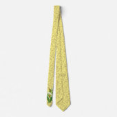 Osterlilie-Gold-Damast auf Gelber Hintergrund-Kraw Krawatte (Rückseite)