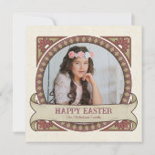 Osterlilie: Vintage Stilgestaltung Frieden Hoffnun Feiertagskarte (Rückseite)