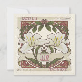 Osterlilie: Vintage Stilgestaltung Frieden Hoffnun Feiertagskarte (Vorderseite)