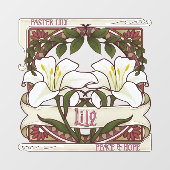 Osterlilie: Vintage Stilgestaltung Frieden Hoffnun Fensteraufkleber (Blatt)