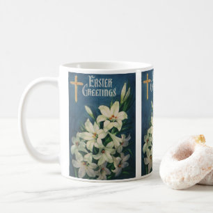 Osterlilien-Blume, Vintager religiöser Ostern Kaffeetasse