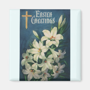 Osterlilien Blumen, vintage religiöse Ostern Magnet