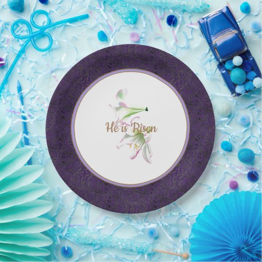 Osterlilien-Papier-Teller wird er gestiegen Pappteller (Party)