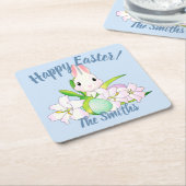 Osterlilies & Sweet Bunnies Rechteckiger Pappuntersetzer (angewinkelt)