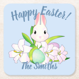 Osterlilies & Sweet Bunnies Rechteckiger Pappuntersetzer