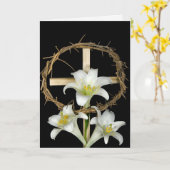 Osterliliken auf Kronkreuz Karte (Gelbe Blume)