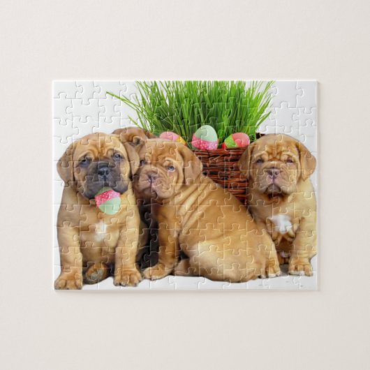 Osterling der Bordeaux-Welpen Puzzle (Horizontal)