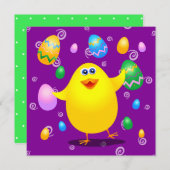 Osterlustiger Küken, Einladung (Vorne/Hinten)