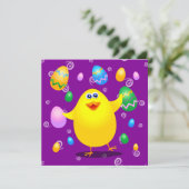 Osterlustiger Küken, Einladung (Stehend Vorderseite)