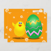 Osterlustiger Küken, Postkarte (Vorne/Hinten)