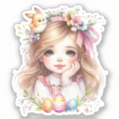 Ostermädchen Aufkleber (Vorderseite)