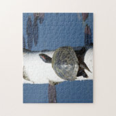 Ostermalte Schildkröte auf Birke Puzzle (Vertikal)