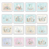 Ostermarken Bunnies Körbe Blume Niedlich Aufkleber (Vorderseite)