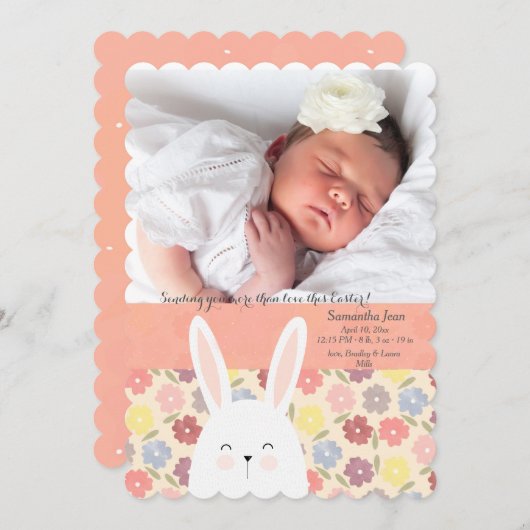 Ostermedley Foto Geburtserklärung Feiertagskarte (Vorne/Hinten)