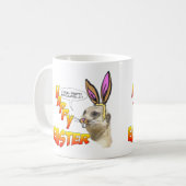 Ostermeerkat-Tasse individuell anpassbar Kaffeetasse (Vorderseite Links)