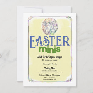 Ostermini Gelb Aquarell Fotografie Flyer Einladung