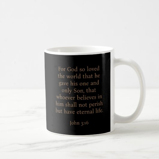 Osterminimalistisches modernes Monogramm John 3:16 Kaffeetasse (Rechts)