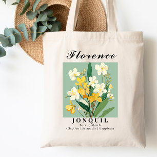 Ostermonat-Geburtsmonatsblume Jonquil-Einkauf Baum Tragetasche