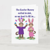 Ostermonkey Funny Funny Flies Grußkarte Karte (Vorderseite)