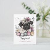 OsterMops rustikal botanisch floral Feiertagskarte (Stehend Vorderseite)