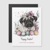 OsterMops rustikale Aquarellblüte Magnetkarte (Vorne/Hinten)