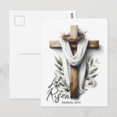 Ostermorgen-Kreuz mit Dornenkrone  Postkarte (Vorne/Hinten)