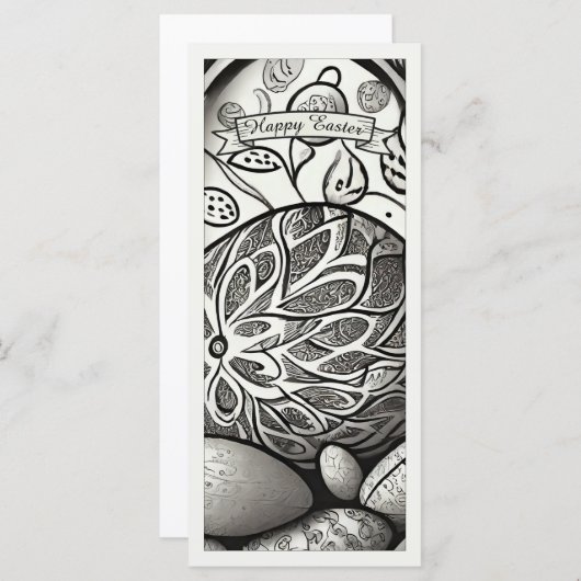 Ostermotiv b/w Cartoon mit Ostereiern 97330 (Vorne/Hinten)