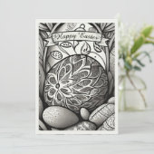 Ostermotiv b/w Cartoon mit Ostereiern 97330 (Stehend Vorderseite)