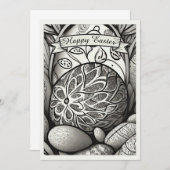 Ostermotiv b/w Cartoon mit Ostereiern 97330 (Vorne/Hinten)