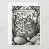 Ostermotiv b/w Cartoon mit Ostereiern 97330 (Vorne/Hinten)