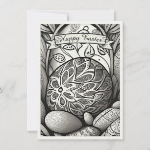 Ostermotiv b/w Cartoon mit Ostereiern 97330