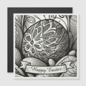 Ostermotiv b/w Cartoon mit Ostereiern 97330 Magnetkarte (Vorne/Hinten)