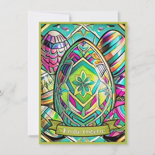 Ostermotiv-Cartoon mit Ostereier 13553 (Vorderseite)