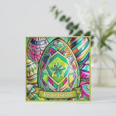 Ostermotiv-Cartoon mit Ostereier 13553 (Stehend Vorderseite)