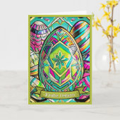 Ostermotiv-Cartoon mit Ostereier 13553 Karte (Gelbe Blume)