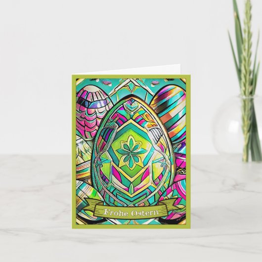 Ostermotiv-Cartoon mit Ostereier 13553 Karte (Vorderseite)