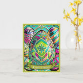 Ostermotiv-Cartoon mit Ostereier 13553 Karte (Gelbe Blume)